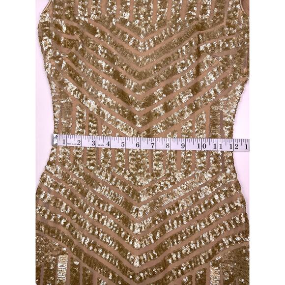 Glorious Gold Sequin Midi Dress by Dress the Population Size S - Picture 8 of 11
